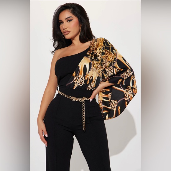 Vivian One Shoulder Jumpsuit - Picture 1 of 7